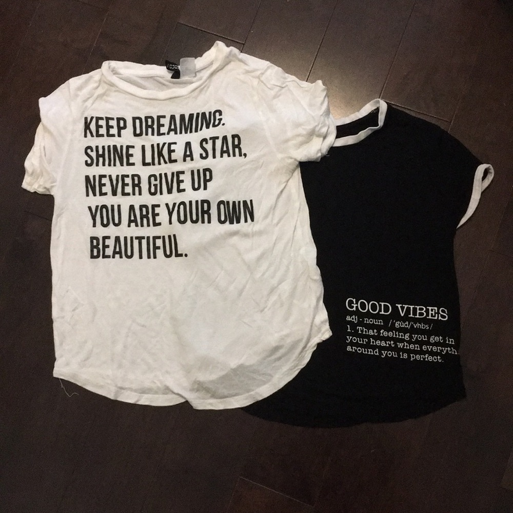 2 Black and White Graphic Tees